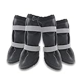 BnbnPup wasserdichte Hundeschuhe Pfotenschutz Schuhe Für Hunde Hundepfoten Schutz Schneeschuhe Mit Anti-Rutsch Sohle Reflektierendem Riemen Für Große Hunde-2XL