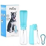 PetCay BPA frei & lebensmittelecht 550ml Faltbare Trinkflasche für Hunde mit Karabiner für Unterwegs, Reise und Wandern -Tragbare Hundetrinkflasche Wasserflasche