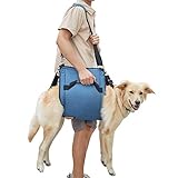 Coodeo Hundetragegurt, Notfallrucksack Haustierbeine Unterstützung & Rehabilitation Hundeliftgeschirr zum Krallenkürzen, Hundetragegurt für Gelenkverletzungen älterer Hunde, (XL, Blau)