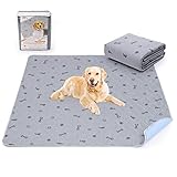 PICK FOR LIFE 2 Stück sehr saugfähige PIPI-Matten für Hunde, 80 * 92cm wasserdicht und waschbar Puppy Training Pads, rutschfeste Welpen unterlagen für Hundekäfig, Sofa und Boden