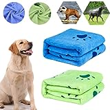 bangminda Hundehandtuch, 2 Pack Großer Weich Hunde Handtuch, Microfiber Schnelltrocknend Warm Haustierhandtuch Hunde-Badehandtuch für Hunde Katzen 140 x 70 cm